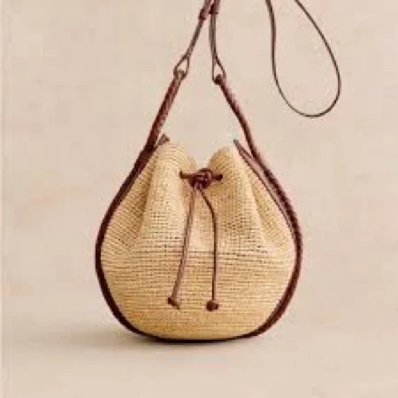 Sezane Tan and Brown Woven Bag